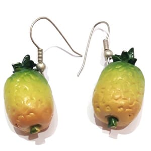 Øredobber - annanas i porselen