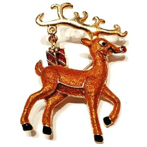 Brosje med reinsdyr-motiv