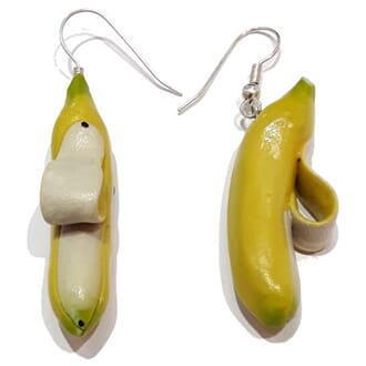 Øredobber - bananer i porselen