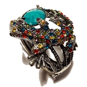 Armbånd med lizard-motiv og Swarovski krystaller