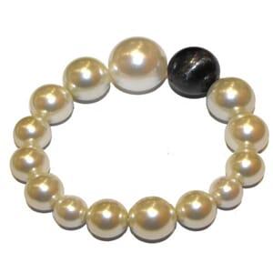 Elastisk armbånd med store perler