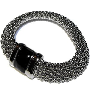Armbånd med magnetlås og sort emalje