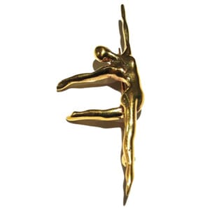 Brosje i bronse med balerinamotiv
