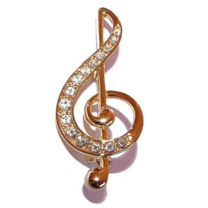 Brosje med G-nøkkelmotiv