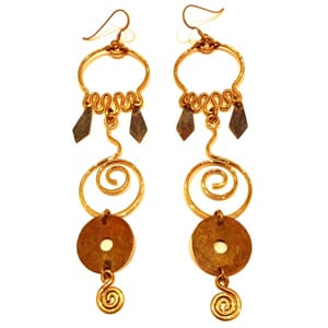 Lange håndlagete øredobber