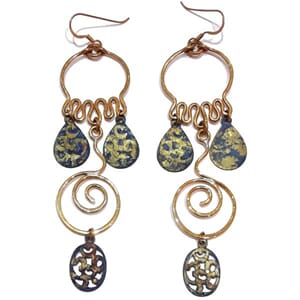 Lange håndlagete øredobber