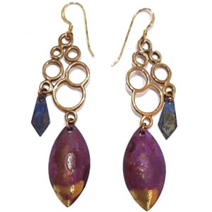 Lange håndlagete øredobber