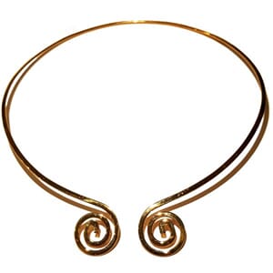 Halsklave i bronse med spiraler