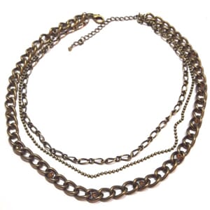 3 raders halskjede med Swarovski krystaller