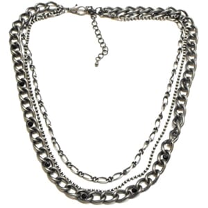 3 raders halskjede med Swarovski krystaller