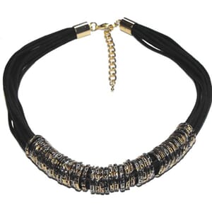 Halssmykke med ringer i 3 farger