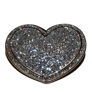 Brosje med hjertemotiv