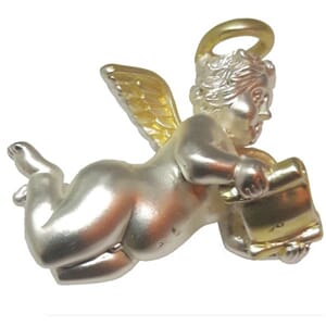 Brosje med englemotiv