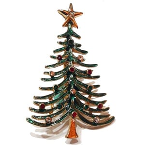 Brosje med juletremotiv