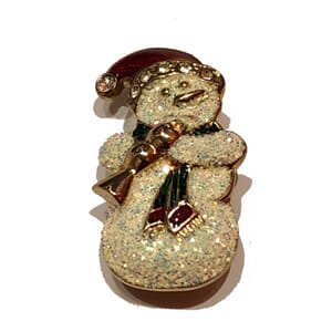 Brosje med snømannmotiv