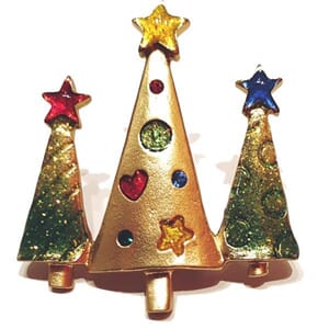 Brosje med juletremotiv