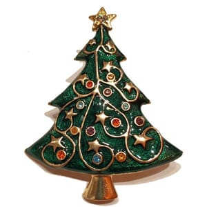 Brosje med juletremotiv