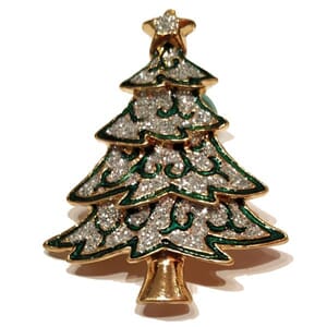 Brosje med juletremotiv