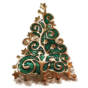 Brosje med juletremotiv