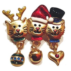 Brosje med katte-motiv