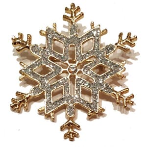 Brosje med snøkrystall-motiv