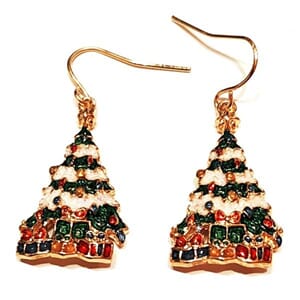 Øredobber med juletre-motiv