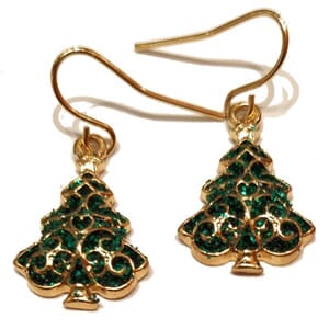 Øredobber med juletre-motiv
