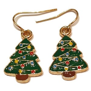 Øredobber med juletre-motiv