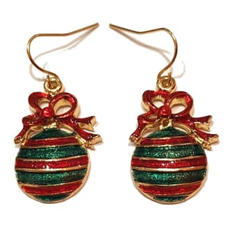 Øredobber med julekule-motiv