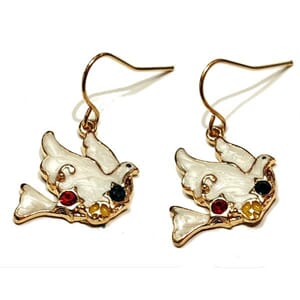 Øredobber med due-motiv