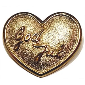 Brosje med hjertemotiv