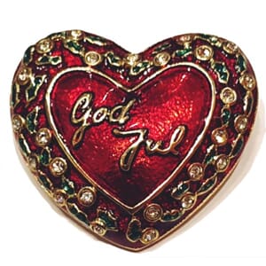 Brosje med hjertemotiv