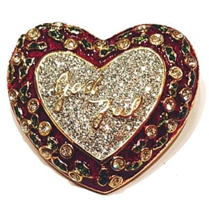 Brosje med hjertemotiv