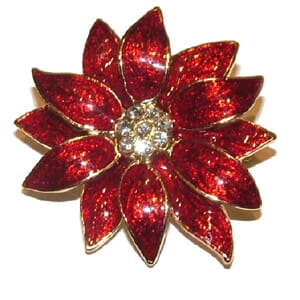 Brosje med julestjernemotiv
