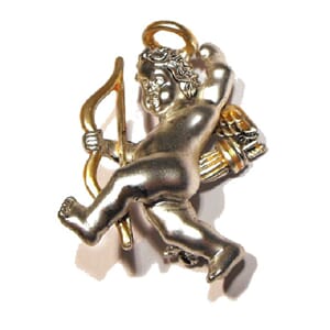 Brosje med englemotiv