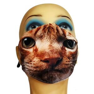 Munnbind med katte-motiv