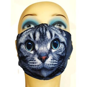 Munnbind med katte-motiv