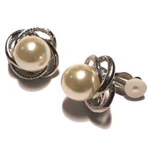 Øreclips med kunstperler