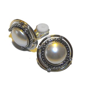 Øreclips med kunstperler