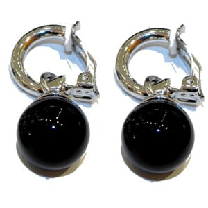 Øreclips - creoler med hengende perle