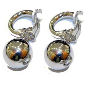 Øreclips - creoler med hengende perle