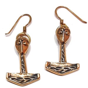 Øredobber i bronse - Torshammer Mjølnir