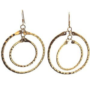 Doble øreringer i bronse