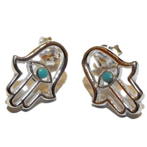 Ørestuds i sølv med Fatimas hånd