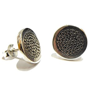 Ørestuds i sølv med rondel