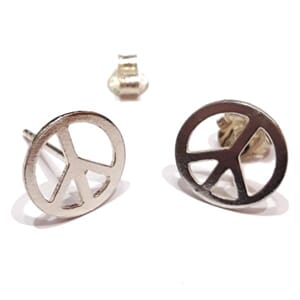 Ørestuds i sølv med anti atom-motiv