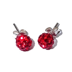 Sølv ørestuds med 6 mm shambalakuler