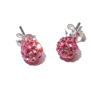 Sølv ørestuds med 6 mm shambalakuler