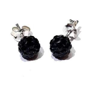 Sølv ørestuds med 6 mm shambalakuler