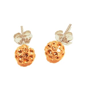 Sølv ørestuds med 6 mm shambalakuler